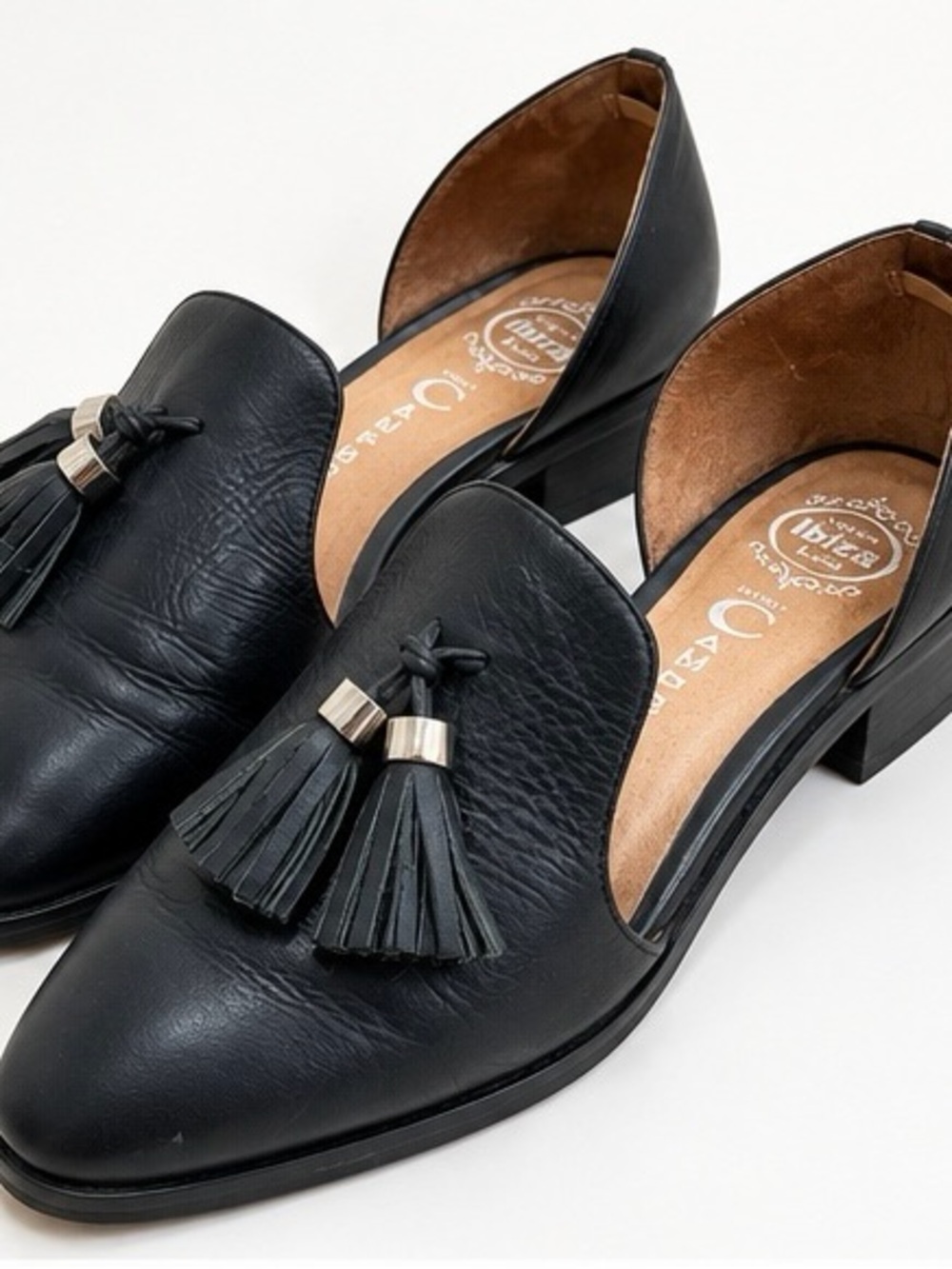 Jeffrey Campbell Ibiza Black Leather Tassel Flats 🖤